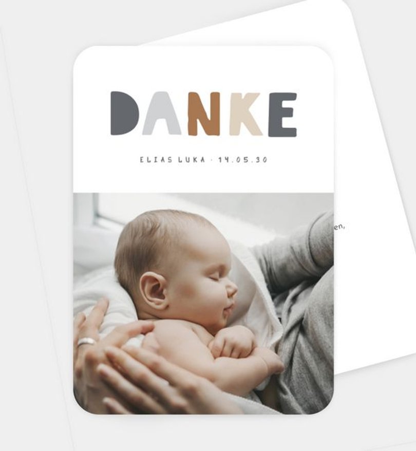 Dankeskarte Geburt Crew
