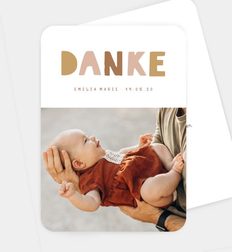 Dankeskarte Geburt Crew
