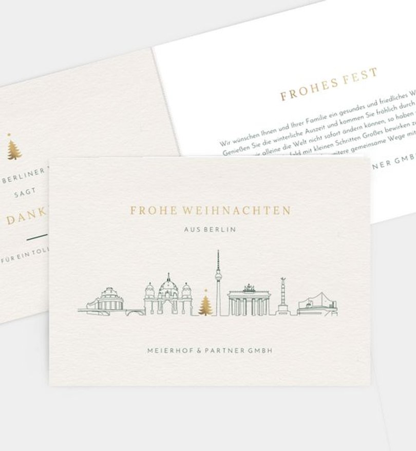 Weihnachtskarte Weihnachten geschäftlich Berlin · Hamburg · München · Köln · Düsseldorf · Hannover · Frankfurt