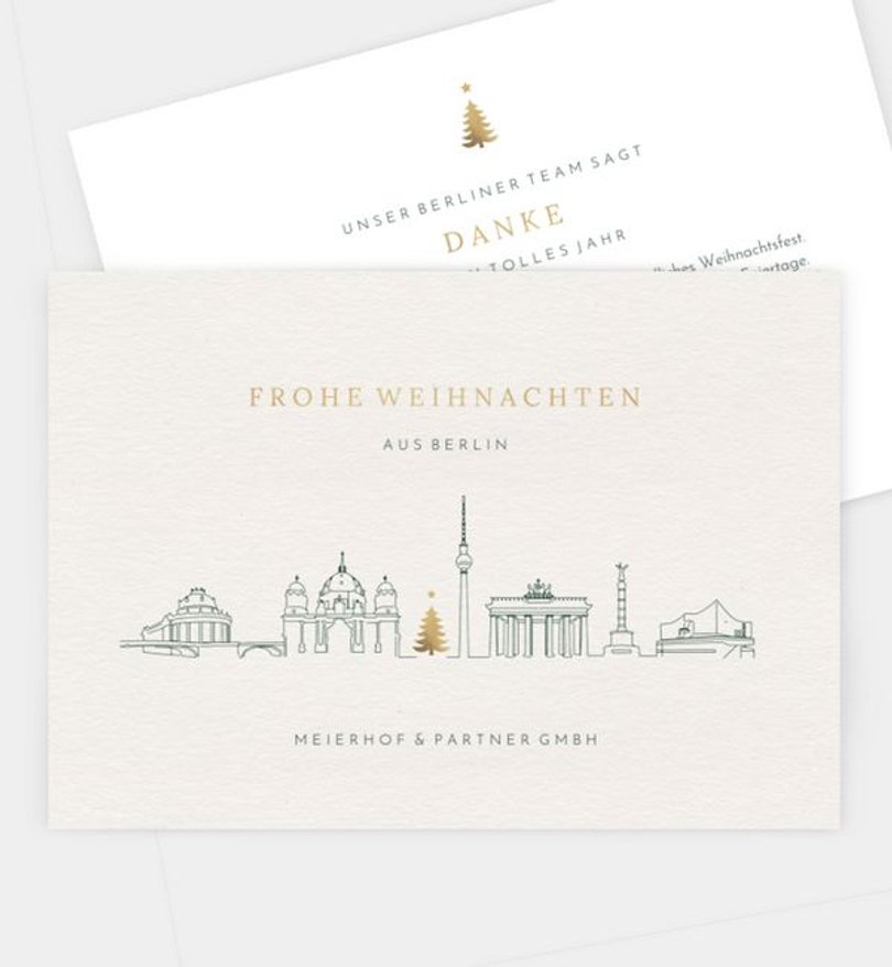 Weihnachtskarte Weihnachten geschäftlich Berlin · Hamburg · München · Köln · Düsseldorf · Hannover · Frankfurt