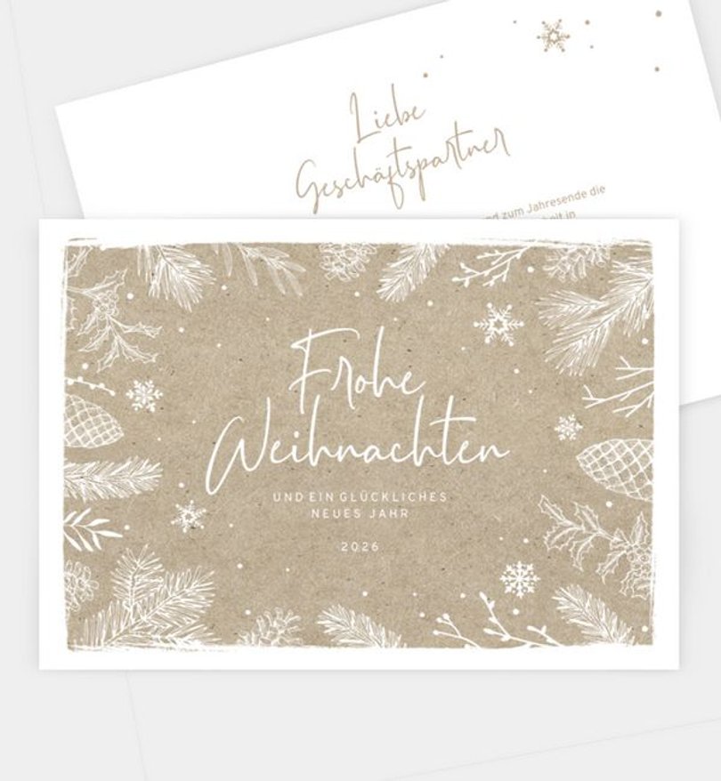 Weihnachtskarte Weihnachten geschäftlich Winterly Frame · Crafty