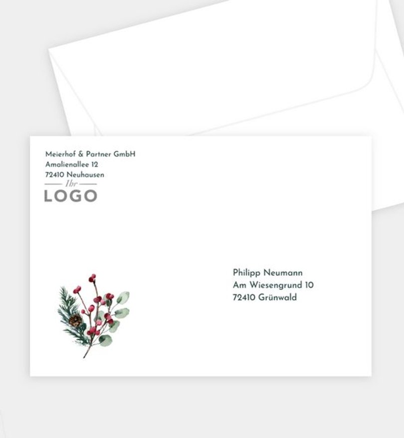 Briefumschlag Weihnachten Crafty green · Vintage