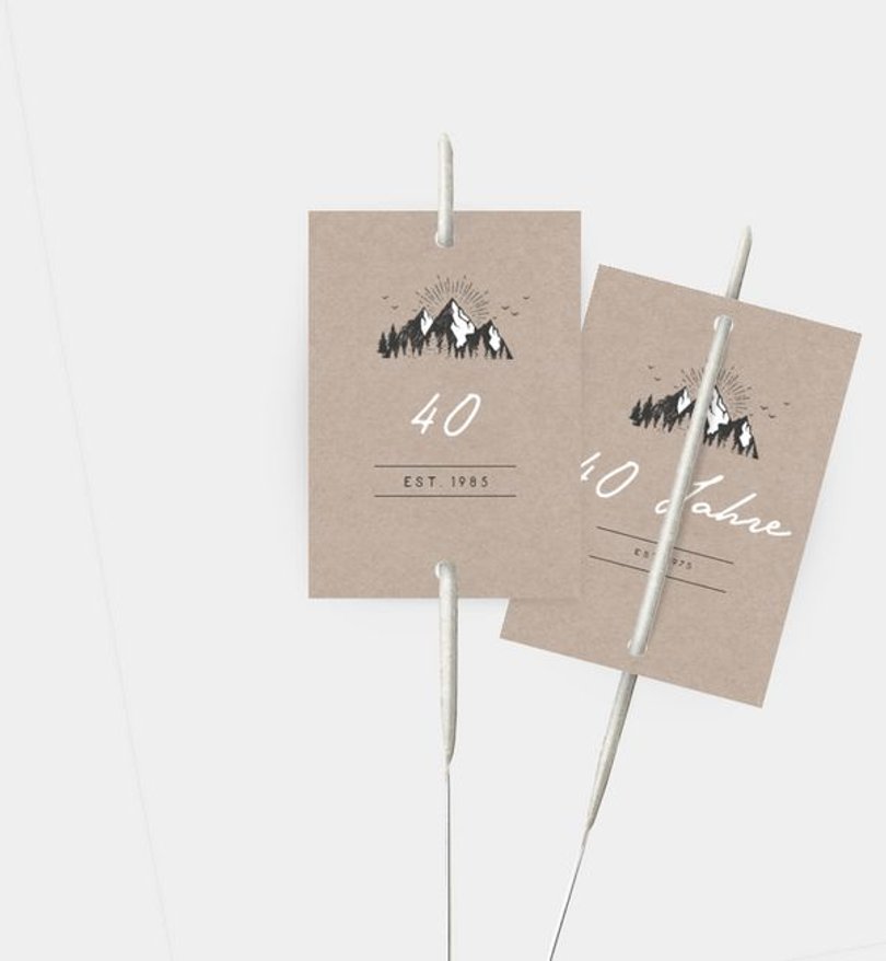 Wunderkerzenetikett Geburtstag Bergliebe