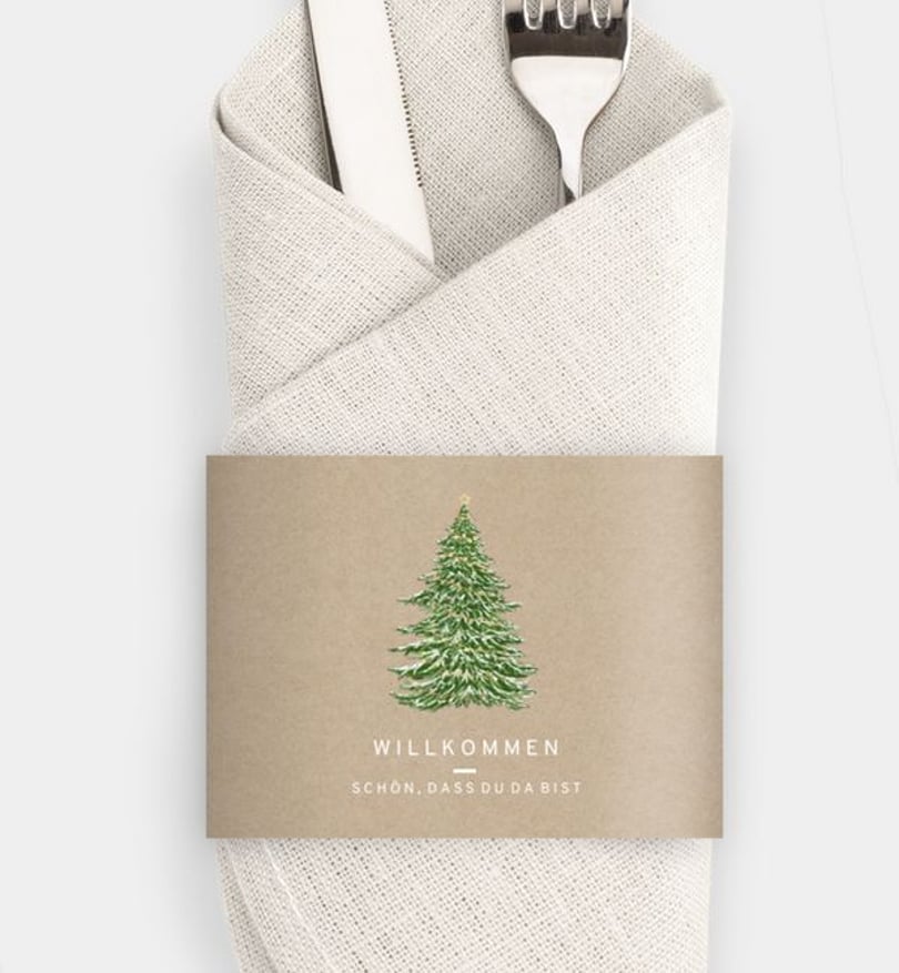 Besteck Servietten-Zubehör Geschäftlich Weihnachtsbaum · Vintage
