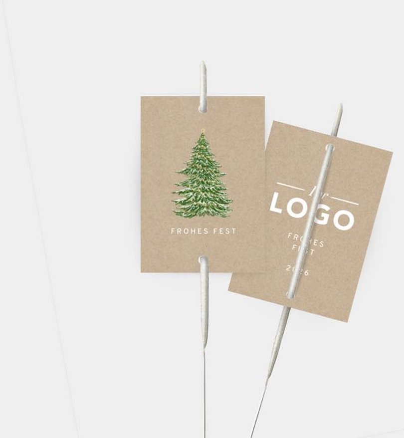 Wunderkerzenetikett Geschäftlich Weihnachtsbaum · Vintage