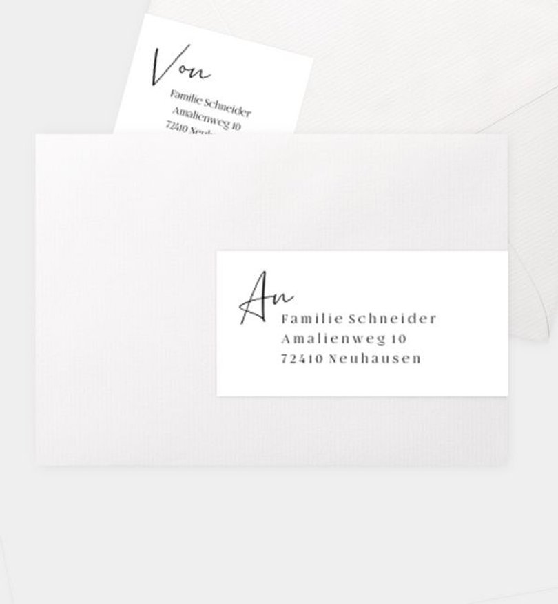 Adressaufkleber Geburt Schwunghaft