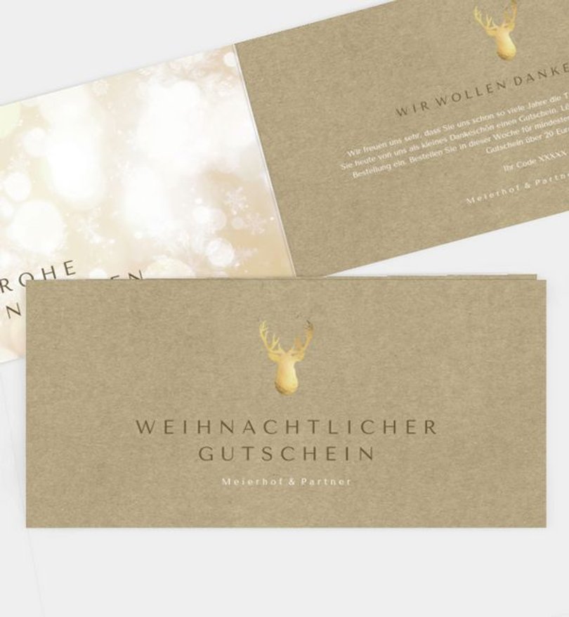 Gutscheinkarte Geschäftlich Glänzender Gruß · Crafty