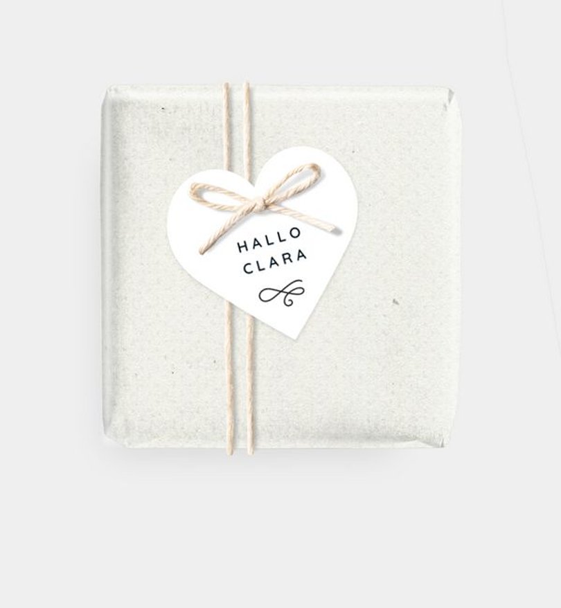 Geschenkanhänger Geburt White Heart