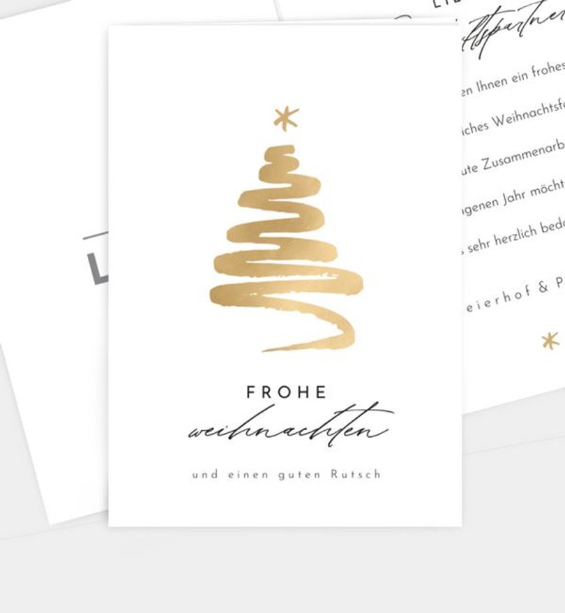 Weihnachtskarte Weihnachten geschäftlich Golden Tree