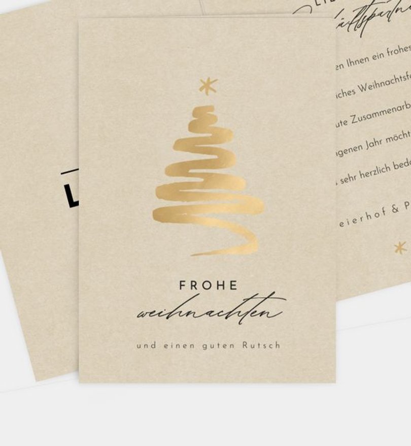 Weihnachtskarte Weihnachten geschäftlich Golden Tree