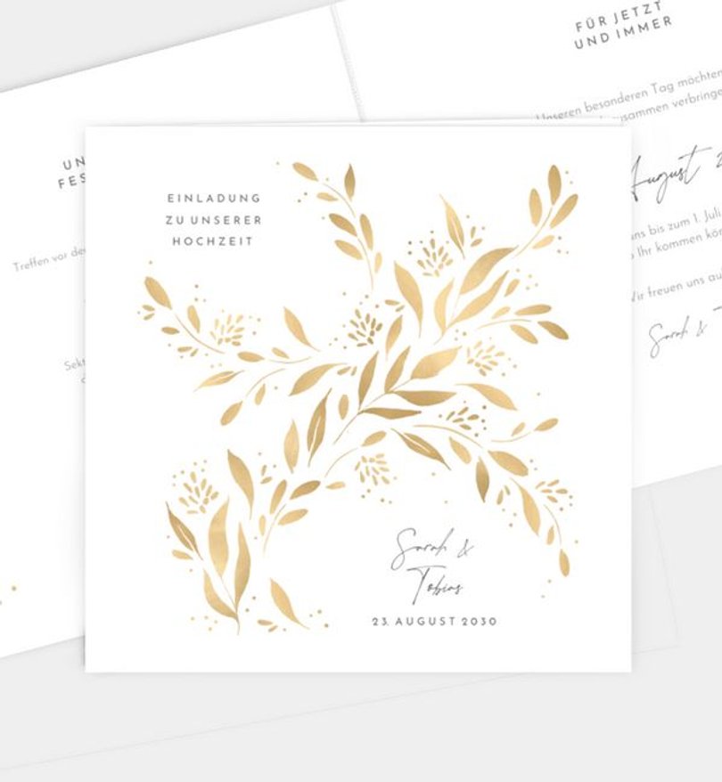 Einladungskarte Hochzeit Goldregen