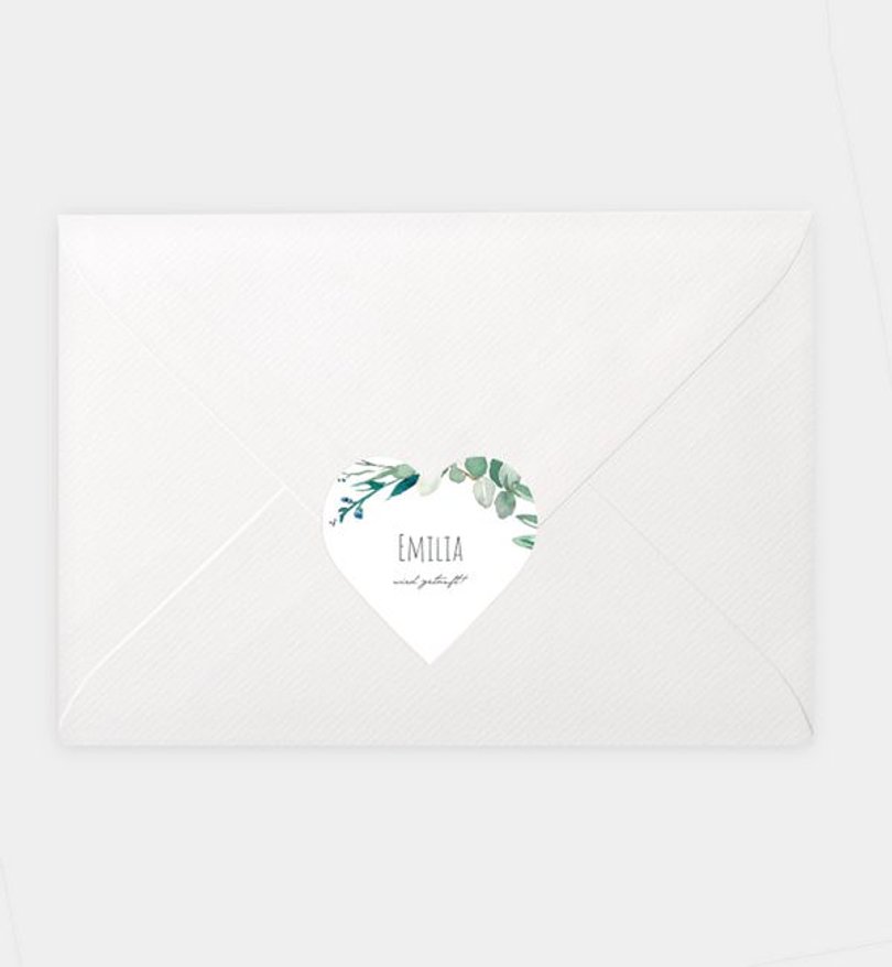 Siegelsticker Taufe Soft Green
