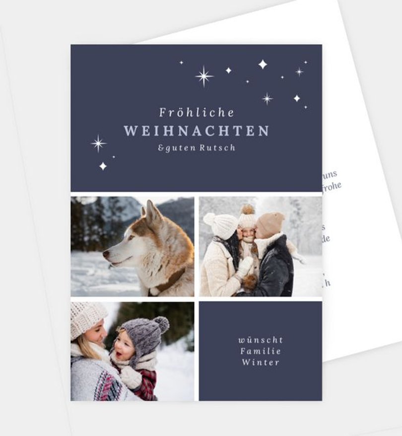 Weihnachtskarte Weihnachten/Privat Funkelnde Nacht