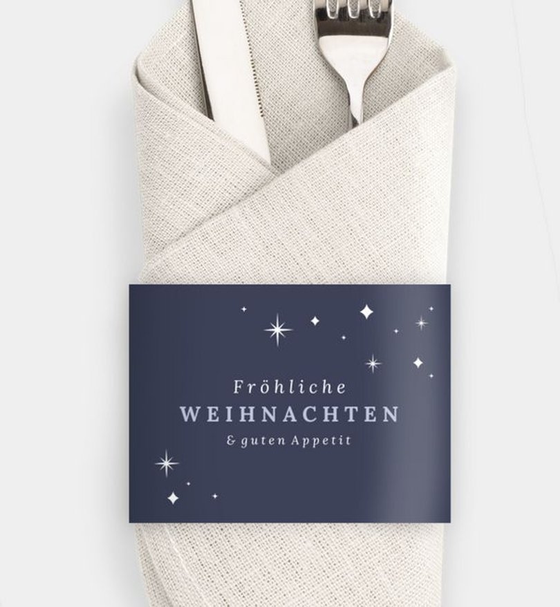 Besteck Servietten-Zubehör Weihnachten Funkelnde Nacht