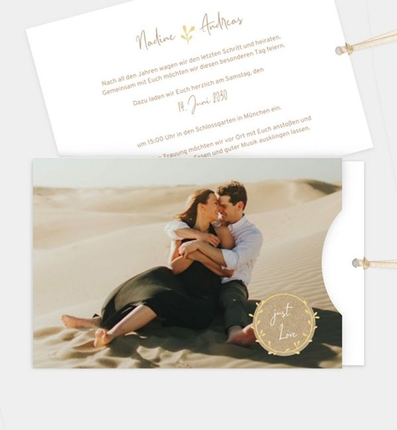 Einladungskarte Hochzeit Craftpaperbutton