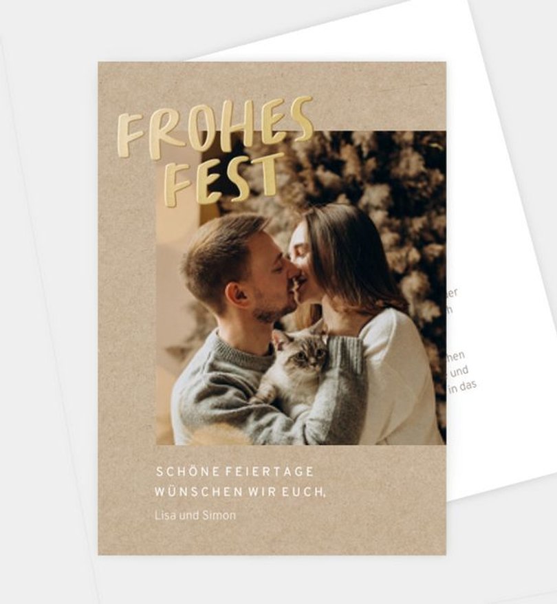 Weihnachtskarte Weihnachten/Privat Goldene Weihnachten