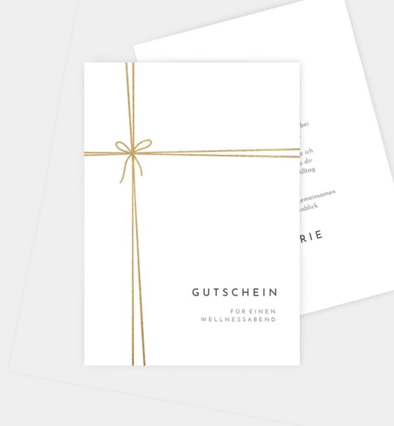 Gutscheinkarte Weihnachten Goldene Schleife