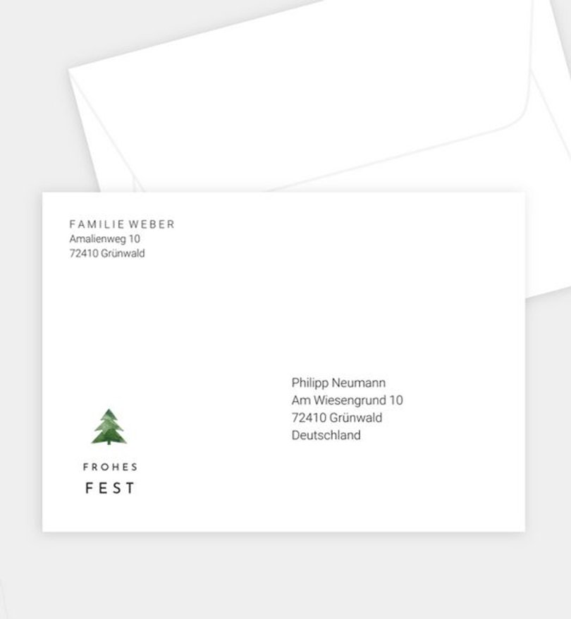 Briefumschlag Weihnachten Kleiner Baum