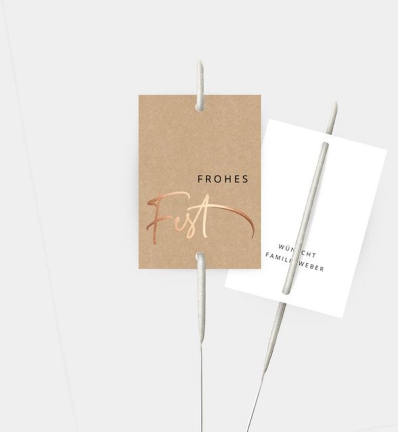 Wunderkerzenetikett Weihnachten Rose gold wishes