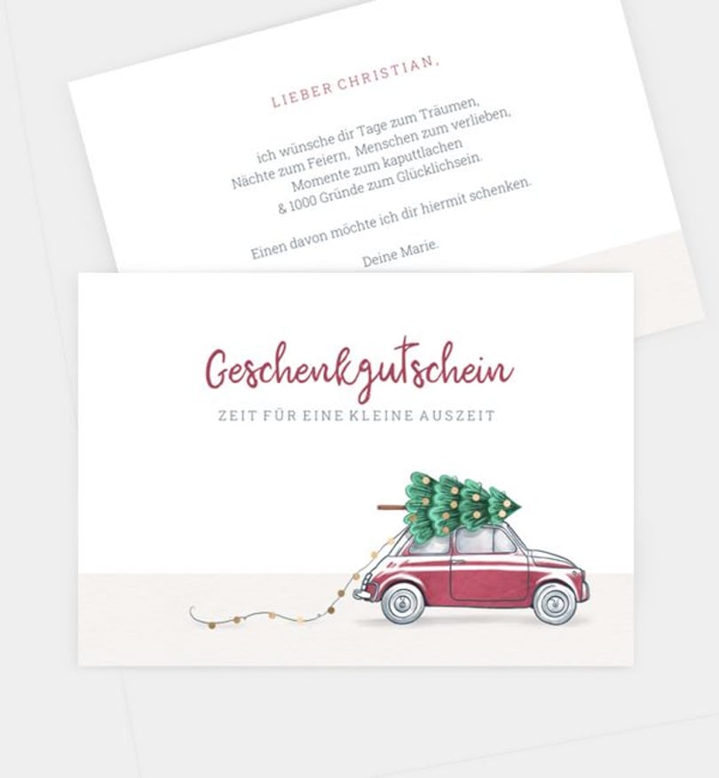 Gutscheinkarte Weihnachten On The Road
