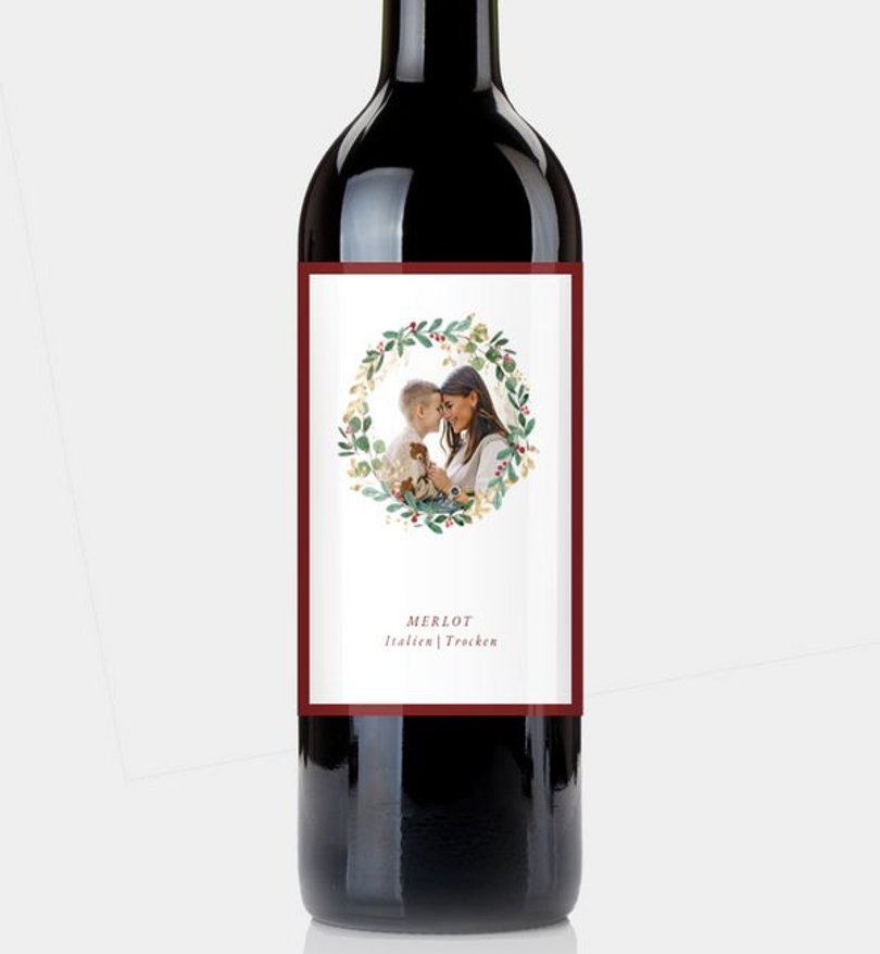 Flaschenetikett Weihnachten Around the Holidays