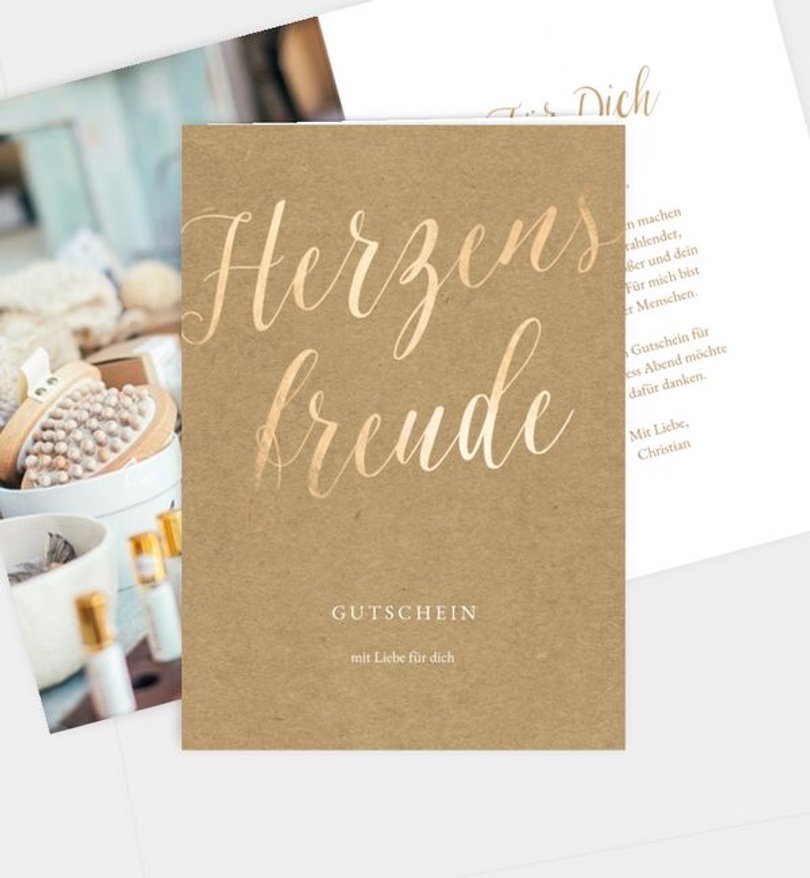 Gutscheinkarte Weihnachten Herzensfreude · Crafty
