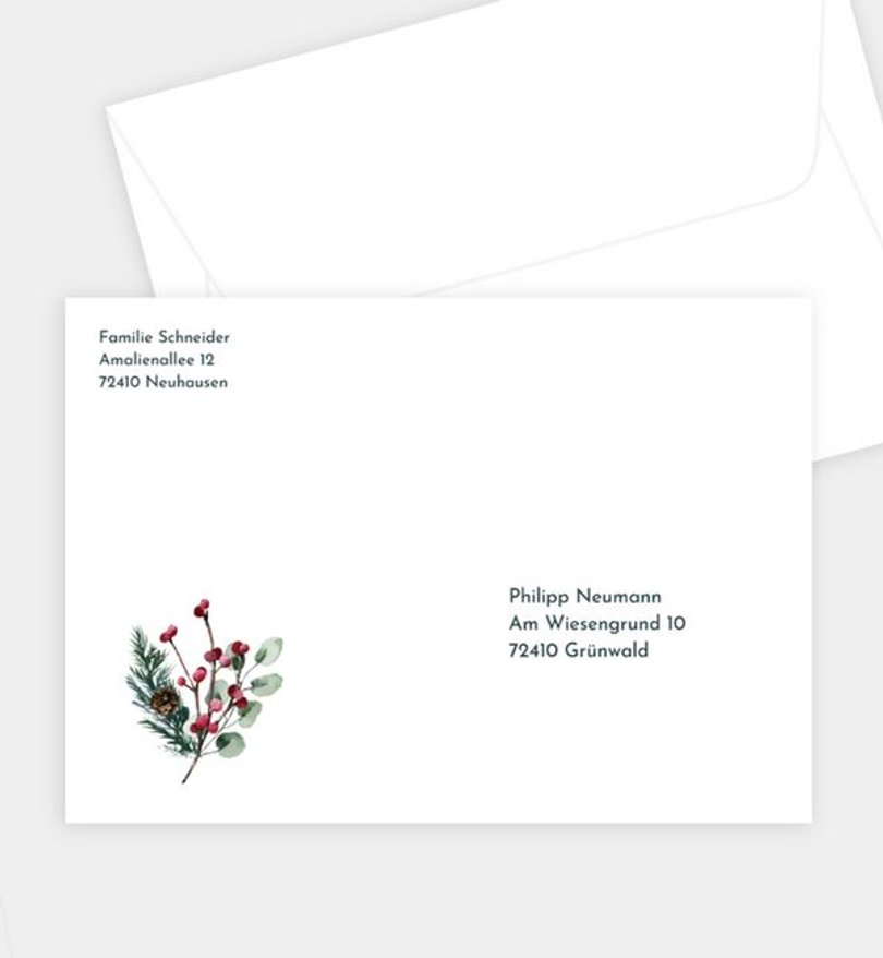 Briefumschlag Weihnachten Crafty green · Vintage