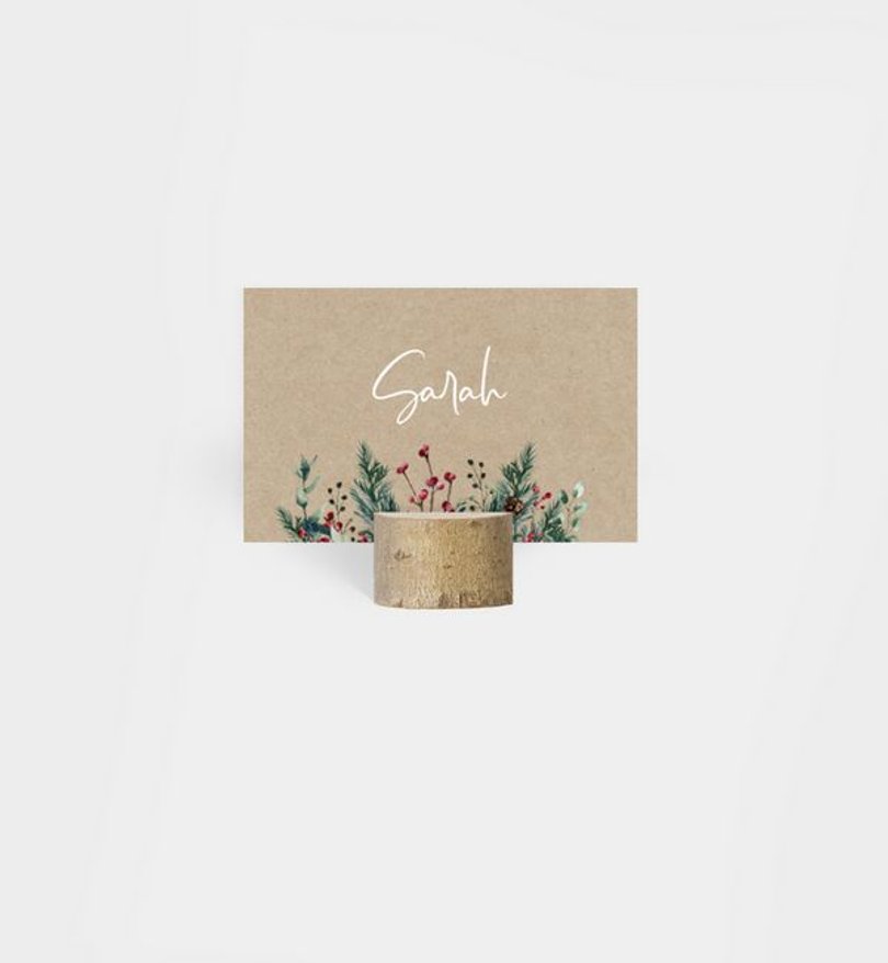 Tischkarte Weihnachten Crafty green · Vintage