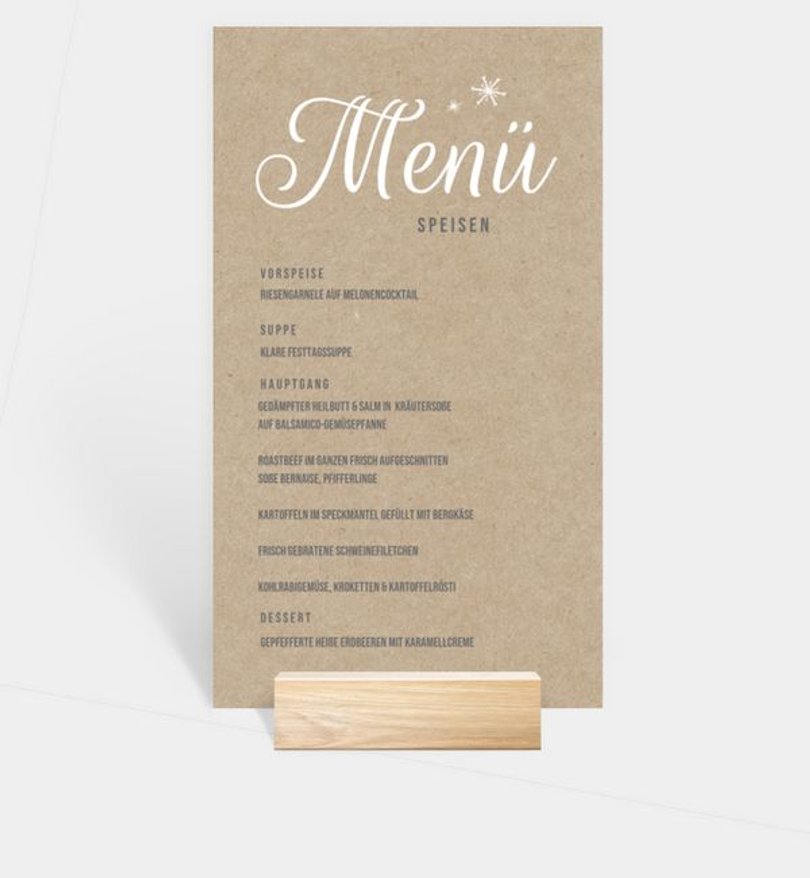 Menükarte Weihnachten Crafty and Stars