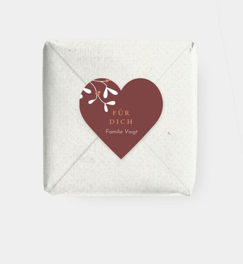 Geschenkaufkleber Weihnachten Mistellove