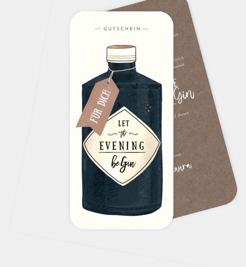 Gutscheinkarte Weihnachten Gin Gin
