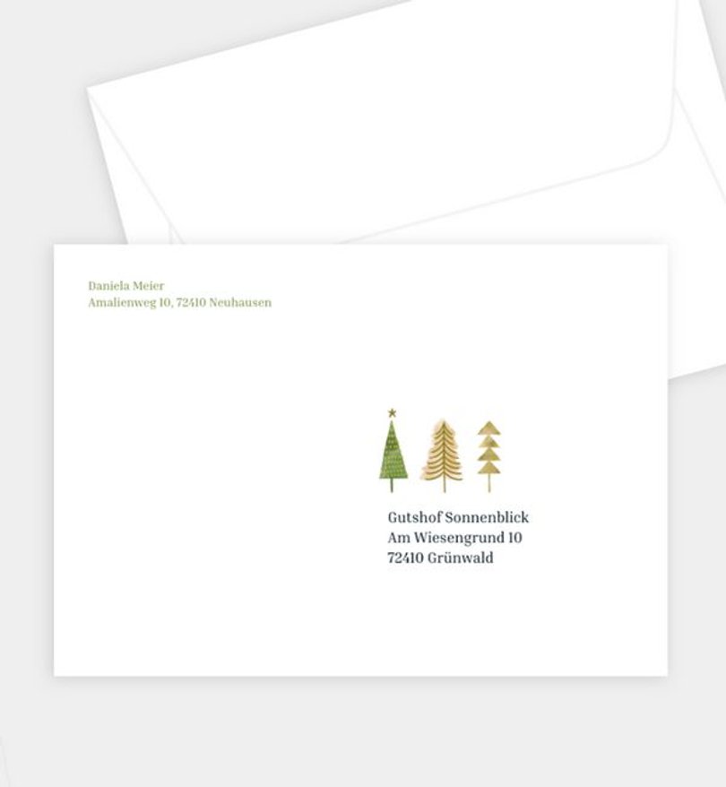 Briefumschlag Weihnachten Zauberwald