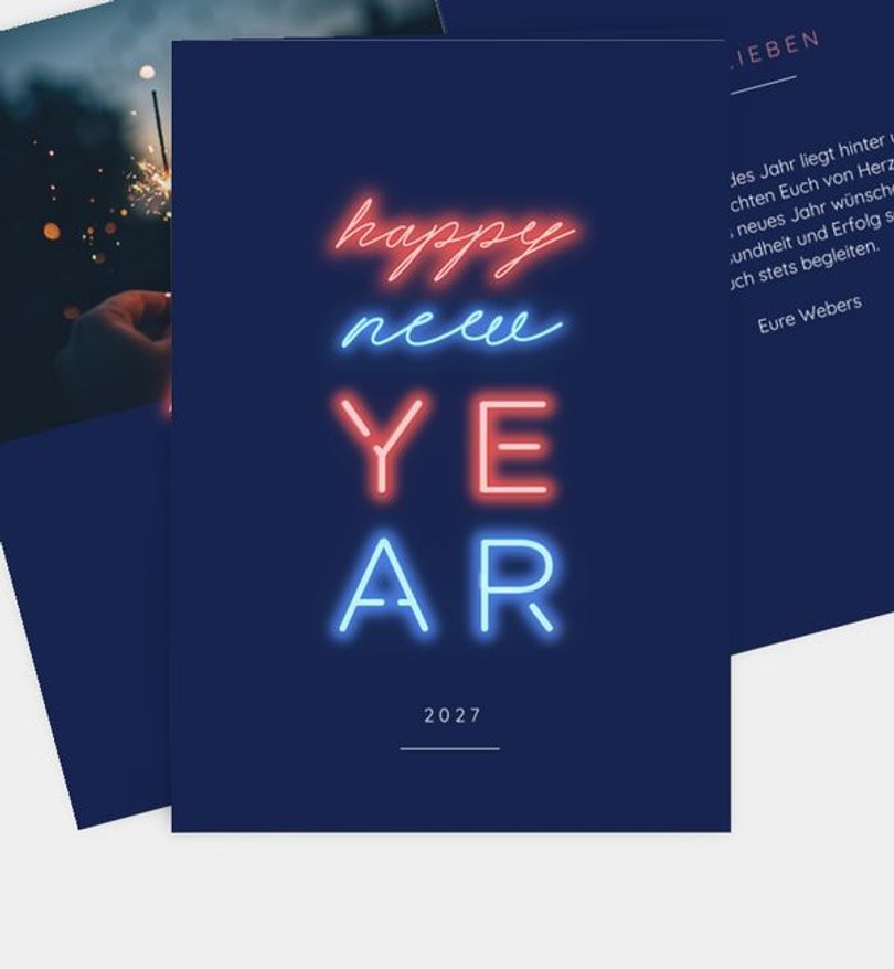 Neujahrskarte Weihnachten Hurray