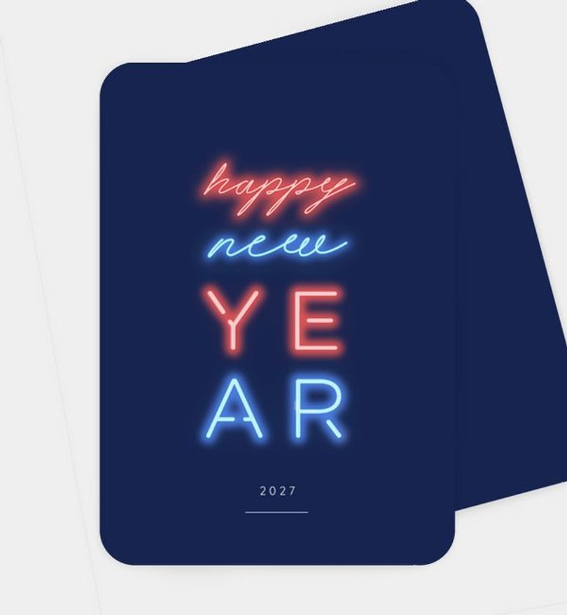 Neujahrskarte Weihnachten Hurray