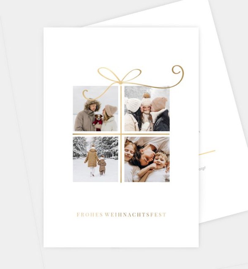 Weihnachtskarte Weihnachten/Privat Goldenes Geschenk
