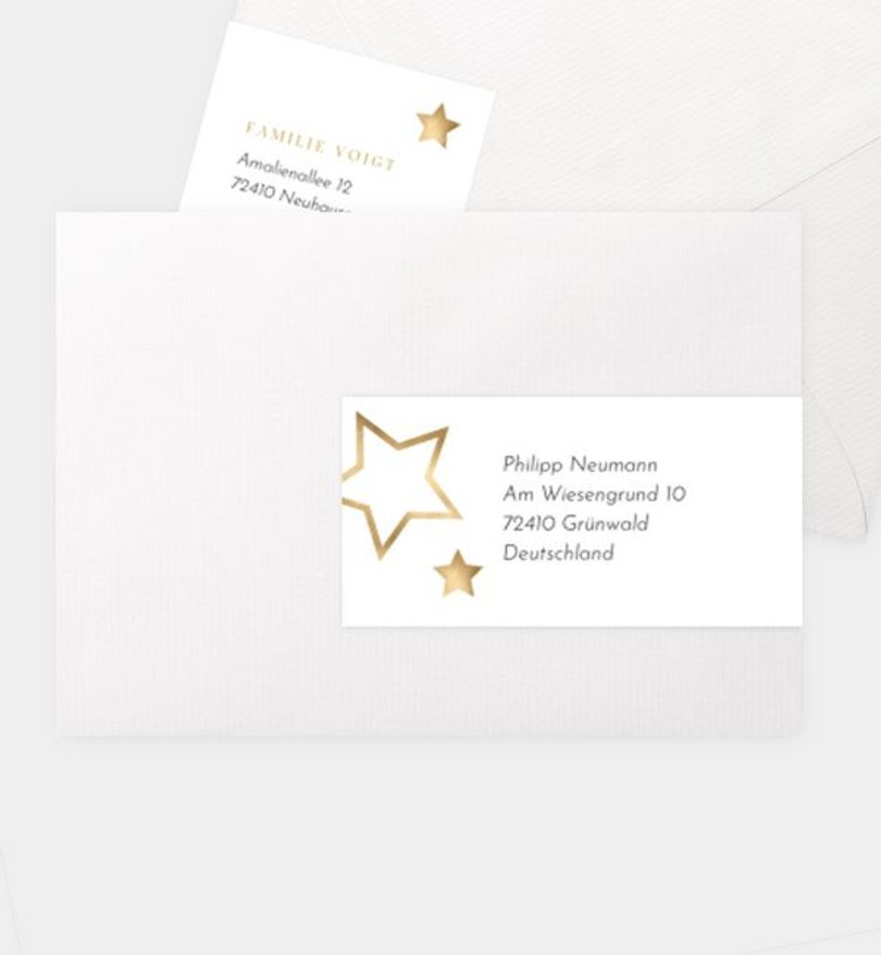 Adressaufkleber Weihnachten Golden Star