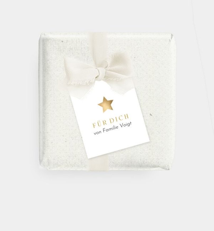 Geschenkanhänger Weihnachten Golden Star