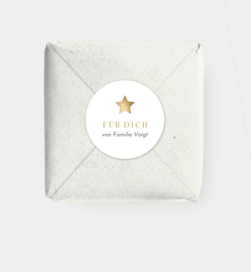 Geschenkaufkleber Weihnachten Golden Star