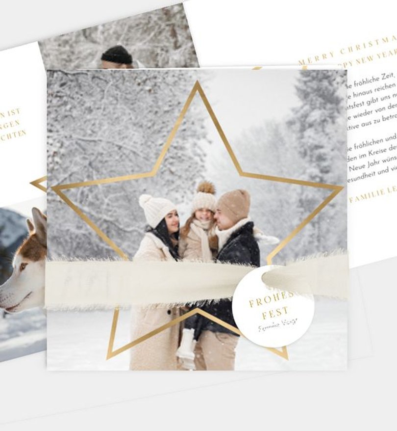 Weihnachtskarte Weihnachten/Privat Golden Star