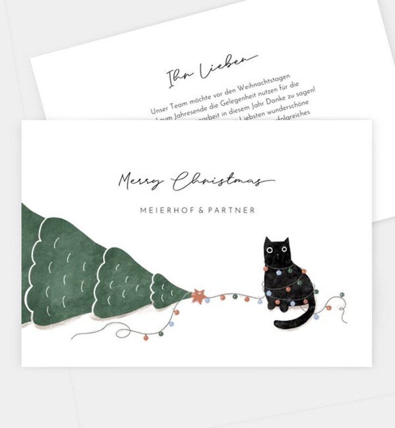 Weihnachtskarte Weihnachten geschäftlich Turbulent Cat