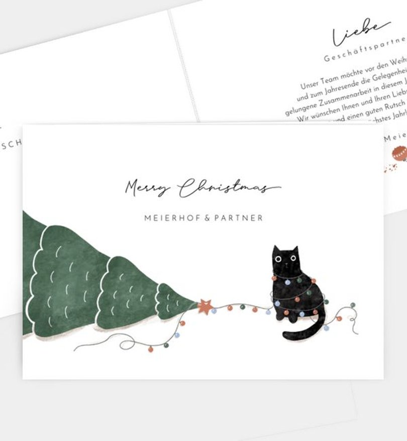 Weihnachtskarte Weihnachten geschäftlich Turbulent Cat