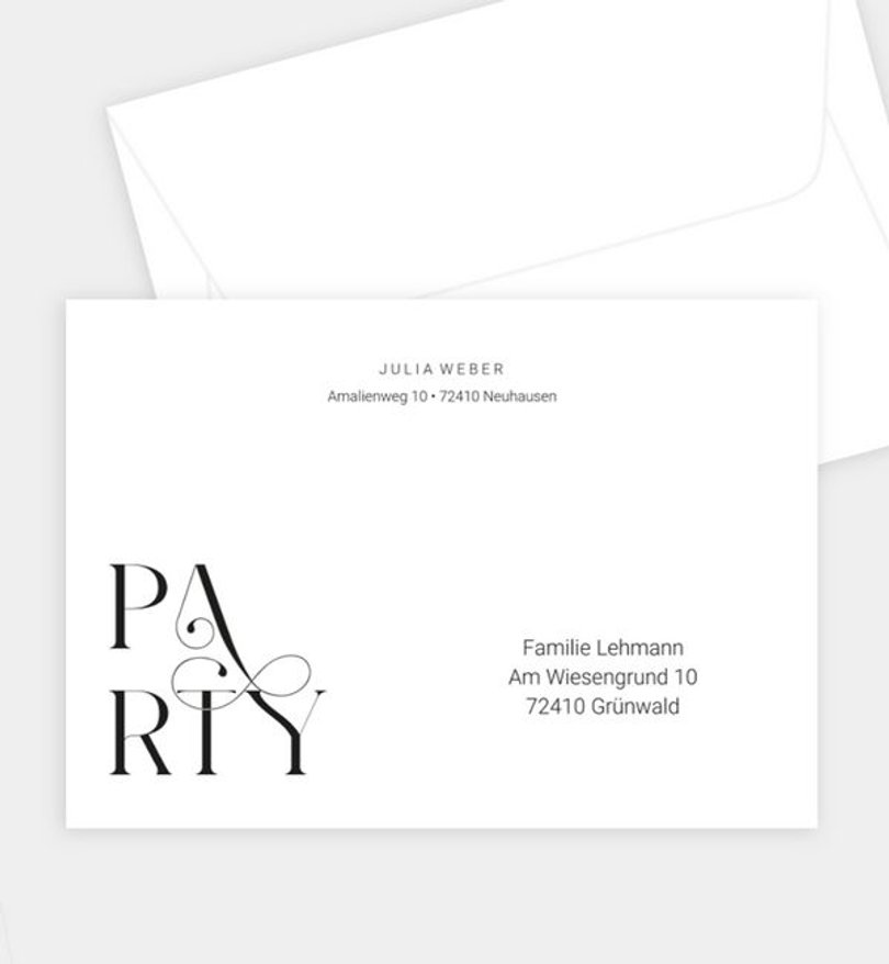 Briefumschlag Party Modern Font