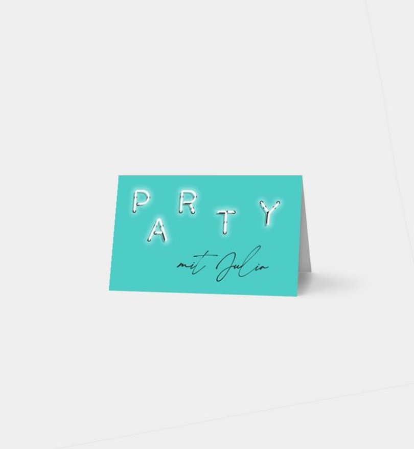 Tischkarte Party Neon
