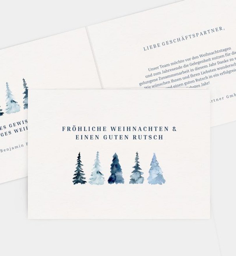 Weihnachtskarte Weihnachten geschäftlich Baumreigen