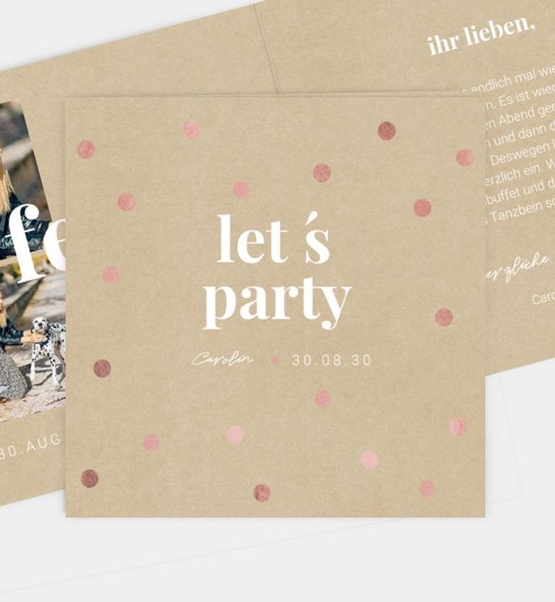 Einladungskarte Party Color Spots