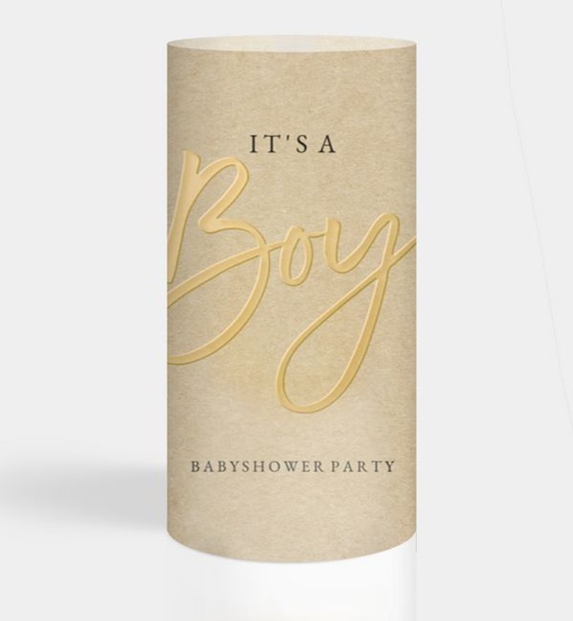 Windlichtkarte Babyshower Gold-Crafty