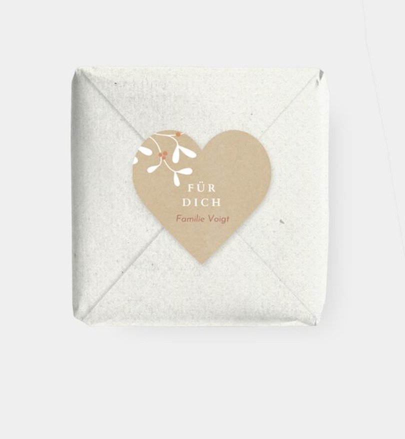 Geschenkaufkleber Weihnachten Mistellove