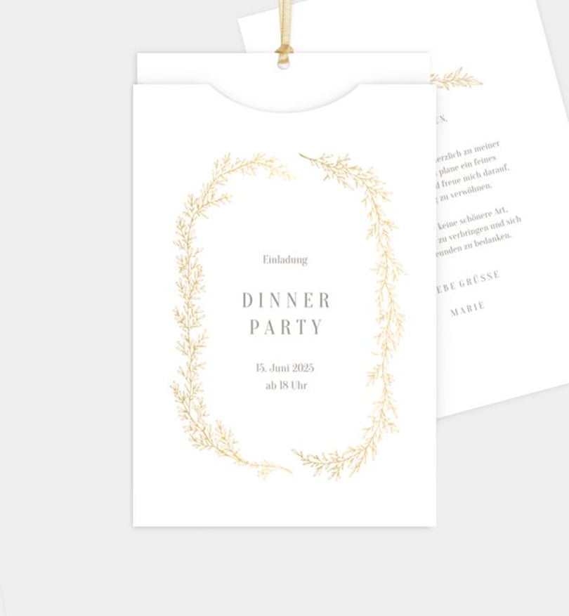 Einladungskarte Dinner Elegant Branches