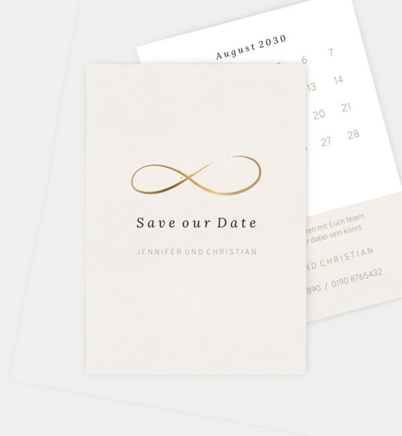 Save-The-Date Karte Hochzeit Liebeswerte