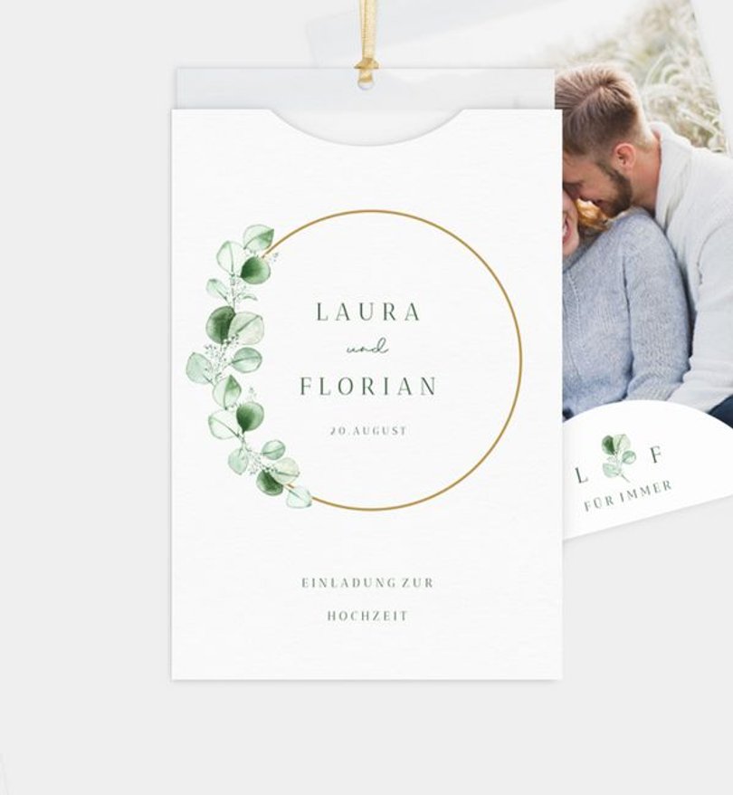 Einladungskarte Hochzeit Eucalipto